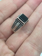 Modern STERLING SILVER 925 Black Onyx Simulated Size Size 8