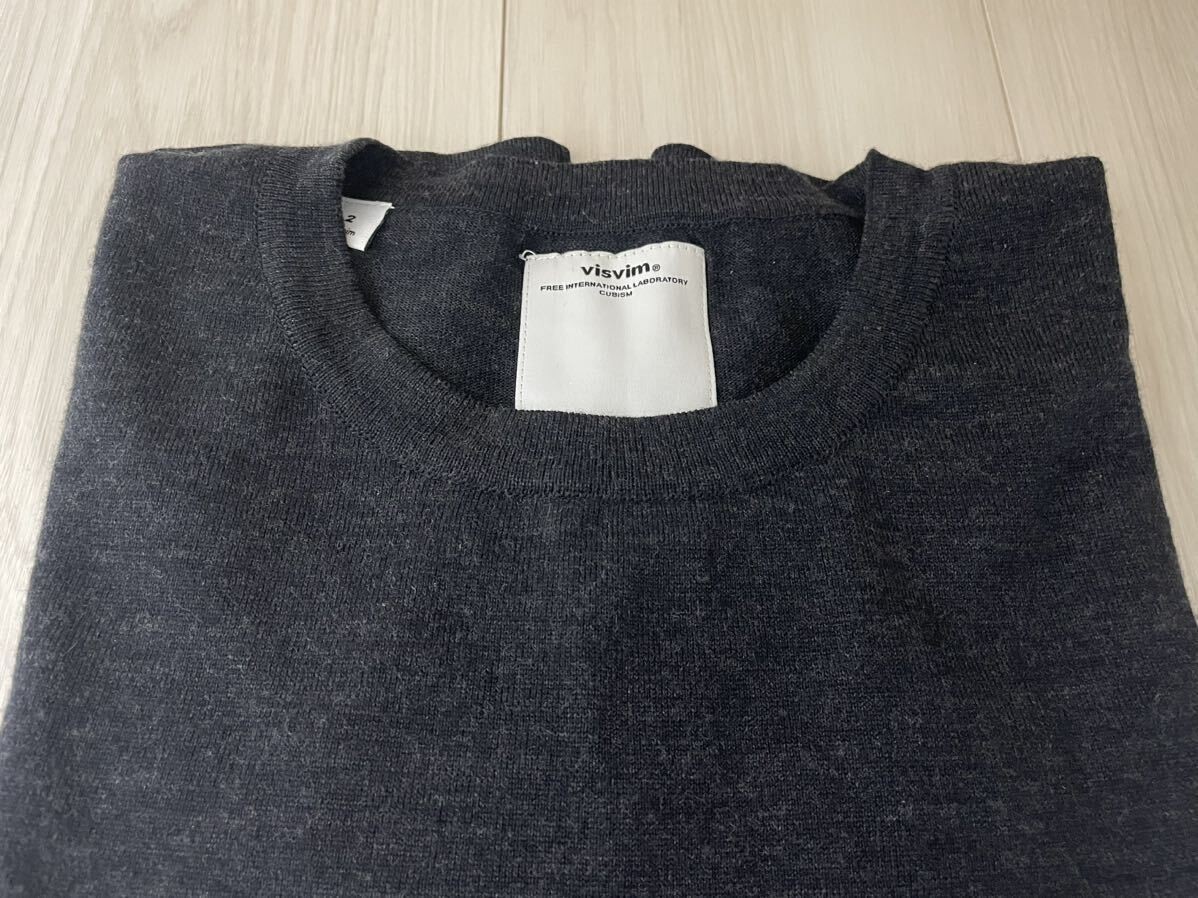 Visvim Wool Knit Elbow Patch Sweater Dark Gray Si… - image 2