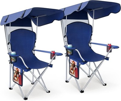 Portable Camping Chair with Canopy - Folding Chair with Canopy, Durable 600D