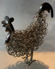 Ornamental Up-cycled Metal Wire Mesh Chicken/Cockerel Sculpture Bird Figure