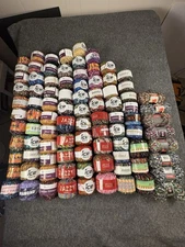 Large Yarn Lot 91 Skeins Mixed Novelty Ladder Ribbon Metallic Ice Premier