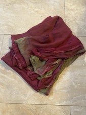 Indian Women  s Two Toned Maroon and Olive Green Sheer Duputta Scarf Shawl Wrap