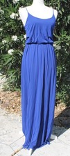 LUSH Women's Royal Blue Small Maxi Dress Adjustable Straps Elastic Waist Casual