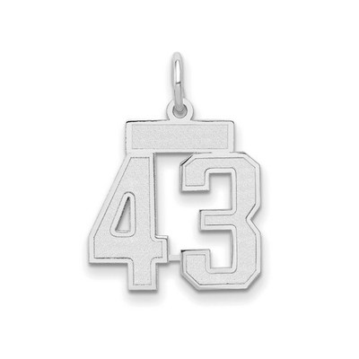 14k Weißgold Nummer 43 Anhänger Uni Schrift Sport Charm für Sportler Fans