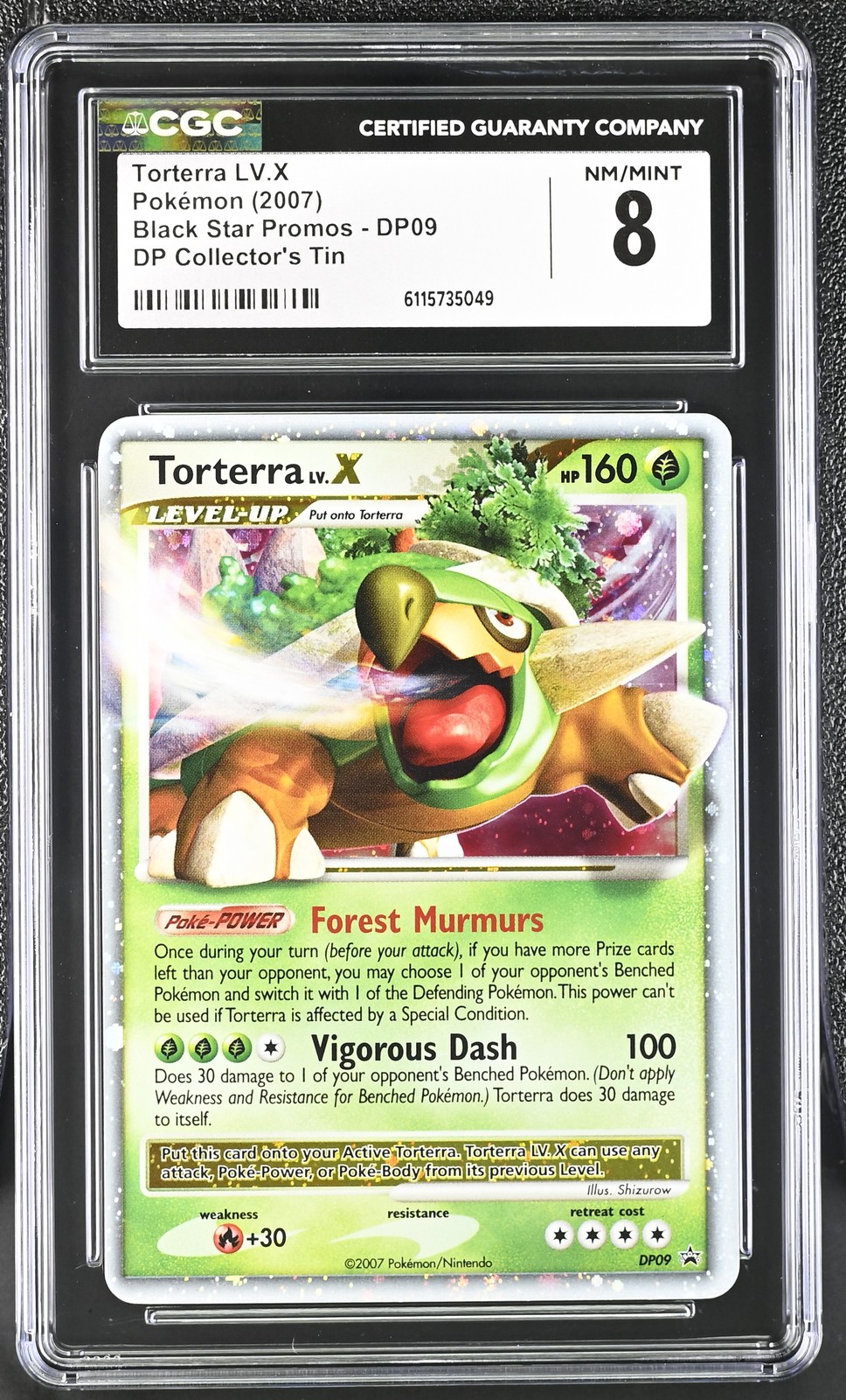 CGC 8 Torterra LV.X 2007 Black Star Promos DP09 Holo Pokemon Card