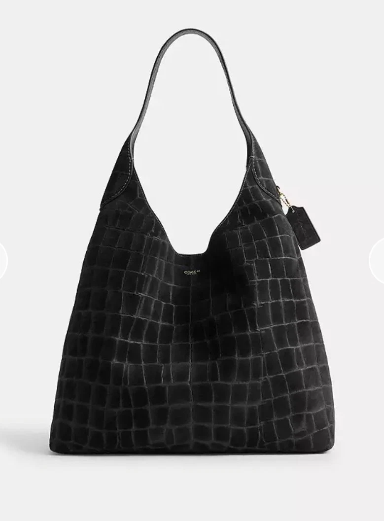 バッグ COACH RARE signature BLACK suede bag Coach Black Suede Exterior Bags & Handbags for Women | eBay