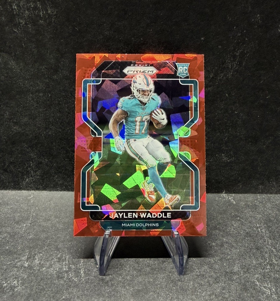 2021 Panini Prizm Rookie Jaylen Waddle #338 Red Ice Prizm (RC)