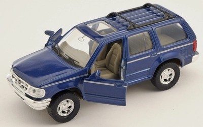 *NEW Ford Explorer Blue Welly Modell Auto 1:43 Opening Front Doors Diecast*