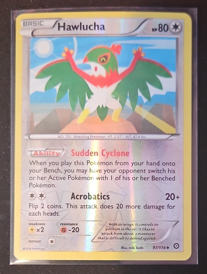 2016 Pokemon Gaming XY Steam Siege Hawlucha Reverse Holo #97/114