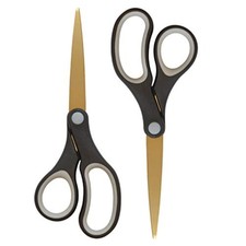 Westcott 55847 8Inch TitaniumBonded Scissors For Office And Home, BlackGold, 2 P