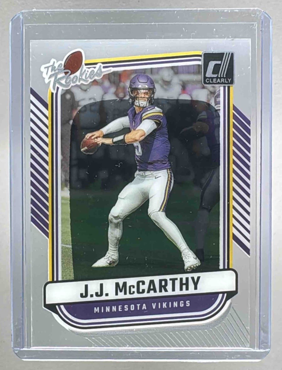 J.J. McCarthy 2024 Panini Clearly Donruss #10 The Rookies Rookie RC