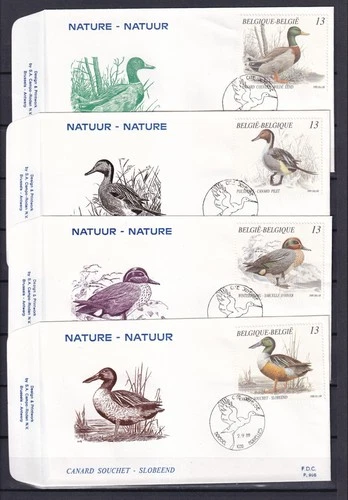 [LG79365] Belgium N°2332/2335FDC Buzin Ducks First Day Cover COB € 12,00 SUPERB