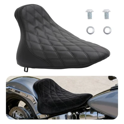 For Harley Softail Fat Boy FXST FLST FLSTF 00-07 Motorcycle Black Solo Seat - Bild 1 von 4