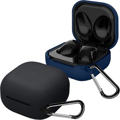 Silikon Hülle Schwarz Blau Stoßfest für Galaxy Buds 2 Pro 2 Live FE 2-Pack