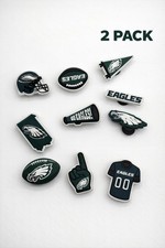 2 Pack 10Pc Sets NFL Philadelphia Eagles Football Team Charms Clog Shoes