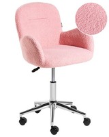 BüRostuhl Bouclé Rosa HöHenverstellbar Drehbar Mit Armlehnen Modern Priddy