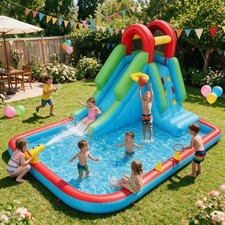 Inflatable Bounce House Water Slide Jumper Castle Splash Pool Playhouse w/Blower