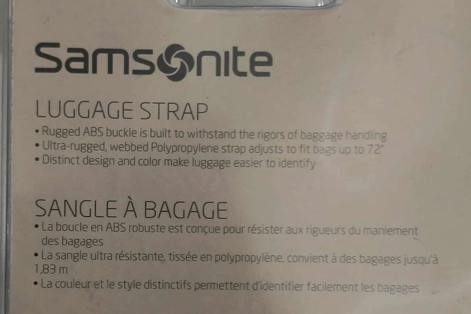SAMSONITE EQUIPAJE CORREA DE ALTA RESISTENCIA/NIP se adapta a fundas de hasta 72 pulgadas Foto 4 de 4