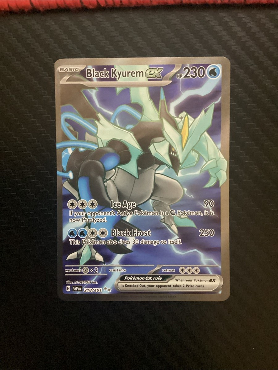 218 191 pokemon card Pikachu Ultra Rare 218/191 your opponent takes 2 Prize cards. Black Kyurem EX 2024 Pokemon