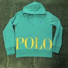 Polo Ralph Lauren Green Double Knit Green Logo Hoodie sz XS