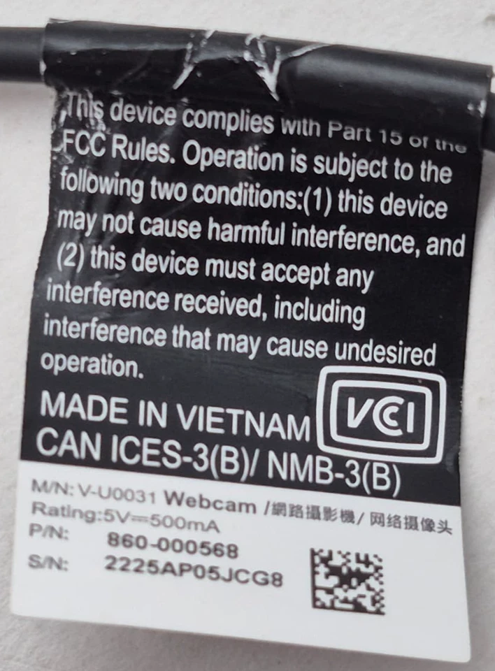 Logitech V-U0031 1080p Full HD Wide-Angle Lens USB Webcam W/ Shutter - Image 4 of 4