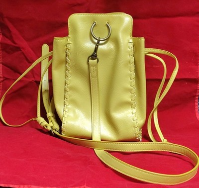 Universal Thread Yellow Bucket Bag Drawstring Crossbody Stitching Accent