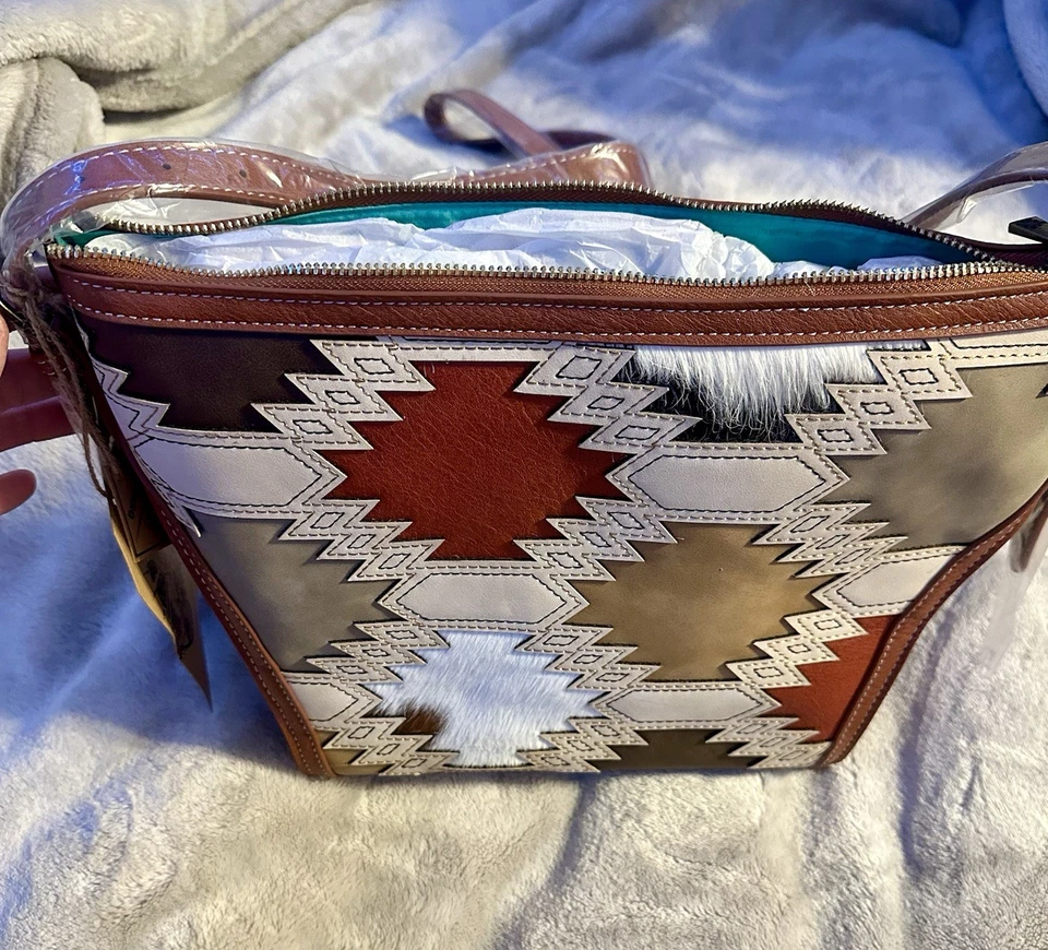 Bolso Justin Catchfly Studios, Southwest Brindle Inlay Aztec, Bucket Block *NUEVO CON ETIQUETAS Foto 2 de 4