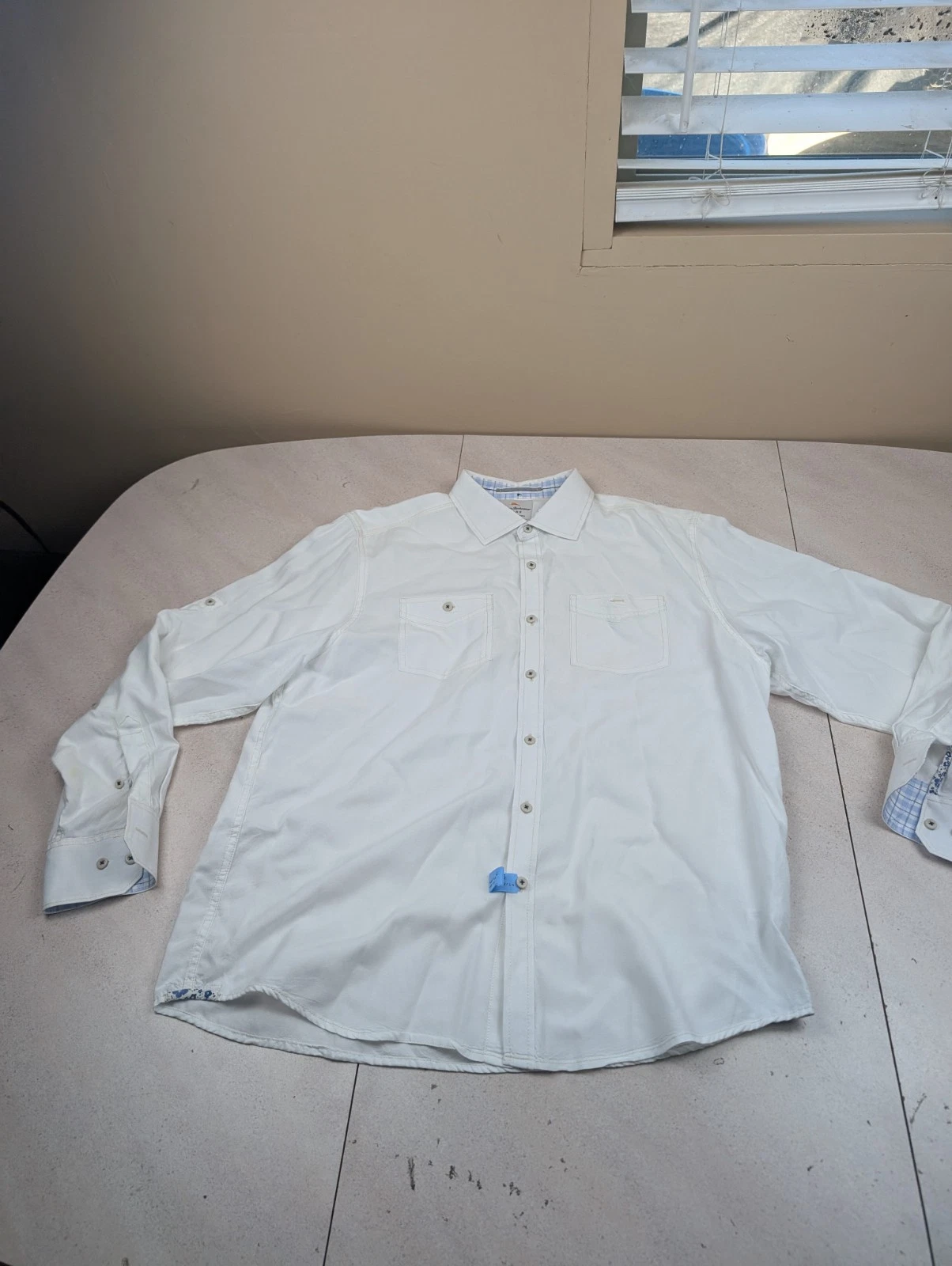 Tommy Bahama Jeans Island Modern Fit White Long Sleeve Shirt Large