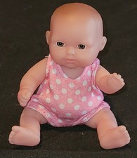 Berenguer 43-04 Lifelike 5” Baby Doll Pink Polka Dot Outfit