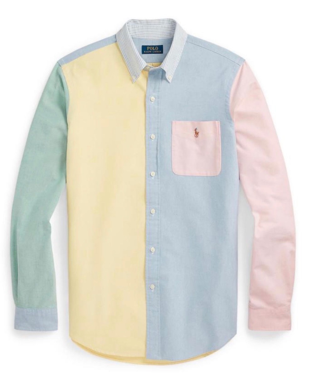 NWT Polo Ralph Lauren COLOR-BLOCK Long Sleeve Oxford FUN Shirt | eBay