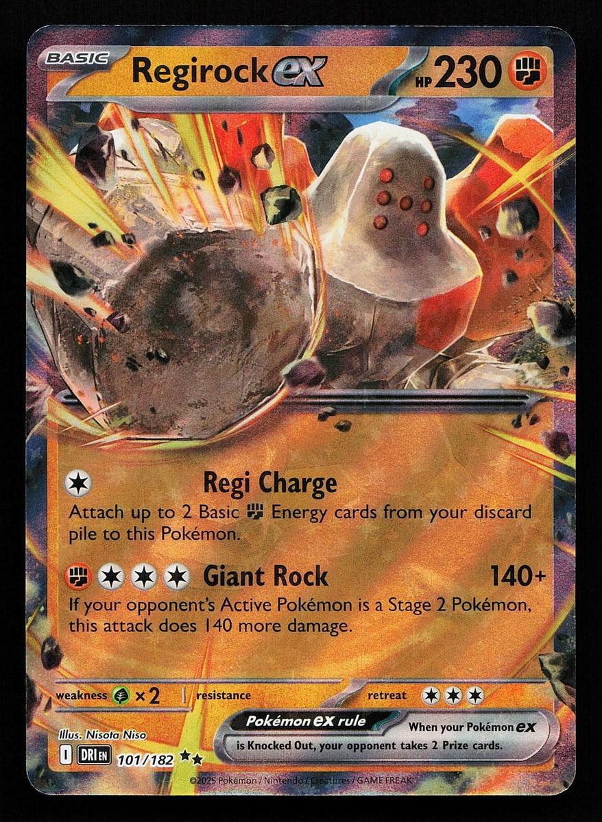 Regirock ex 101/182 Holo Destined Rivals Pokmon Card