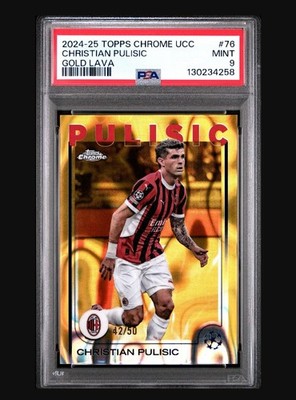 2024-25 Topps Chrome UCC Christian Pulisic #76 Gold Lava Refractor /50