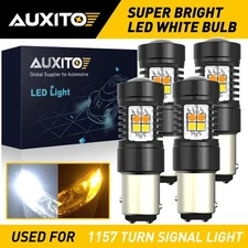 4X AUXITO Switchback LED Front Turn Signal Light Bulbs 1157 2357 Amber White EXD
