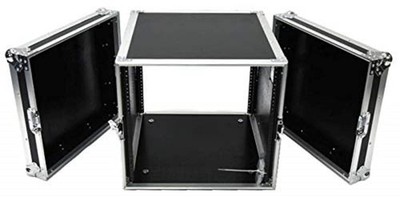 10U-Space 21-in Deep DJ Amplifier Rack Fly Drive Case with Wheels, 4U Effect...