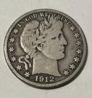 1912-D Barber Half Dollar 50C Business Strike Denver Mint Silver .900 Circulated