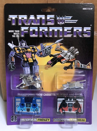 TRANSFORMERS G1 FRENZY & LASERBEAK US SELLER RARE DECEPTICON SOUNDWAVE CASSETTES