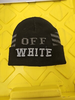Off-White Logo Cotton Beanie Black Virgil Abloh