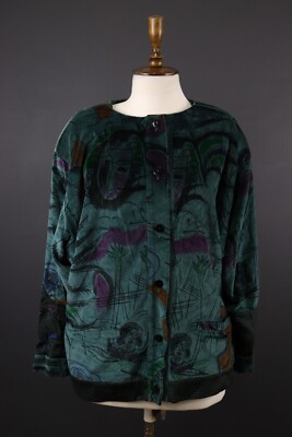 ESCADA by Margaretha Ley Multicolor Vintage Button Bomber Jacket Size XL