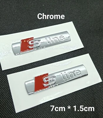 2 Logo S Line Emblème Badge Ailes Adhésif Sline Abs Chrome Originale