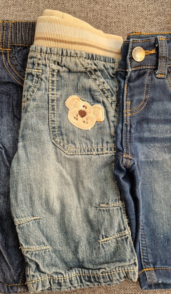 Baby Boys Jeans bundle 03 months blue trousers BNWT Unisex Denim (A11