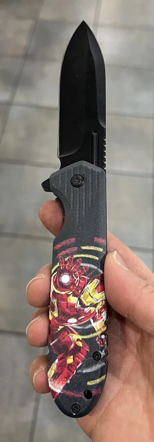 IronMan Marvel Spring Assisted Open Pocket Knife9”