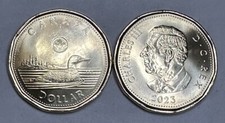 2023 Canadian First Strike $1 Loonie King Charles III Coin. Uncirculated BU