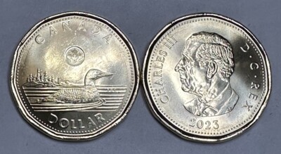 2025 Canadian First Strike $1 Loonie King Charles III Coin. Uncirculated BU