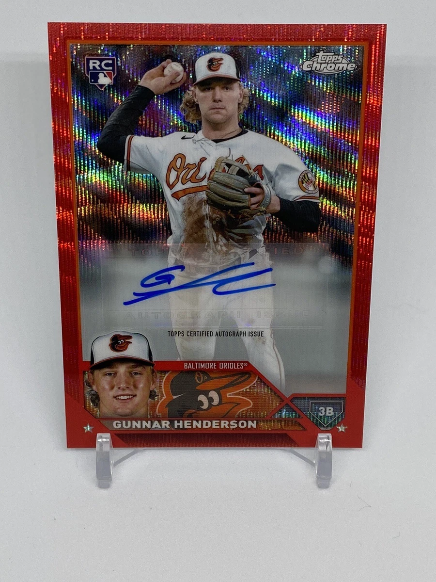 2023 Gunnar Henderson Topps Chrome Update RED AUTO 2/5 RC Orioles 