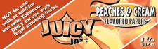 Juicy Jay's 1 1/4 Rolling Papers Peaches & Cream Flavored  USA SHPD Best Price!