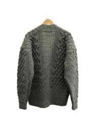 ISSEY MIYAKE MEN Wool Cardigan One Size Cable-knit Gray good condition Used
