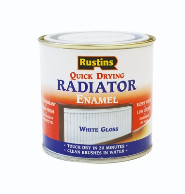 Rustins QuickDry Heizkörperlack, weiß/schwarz/grau, glänzend/satiniert/matt 250/500ml/1L