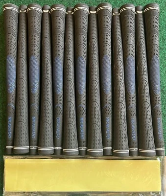 Bravado Golf Grips 13 pc + adhesives -- black w/blue accent (Standard Size)