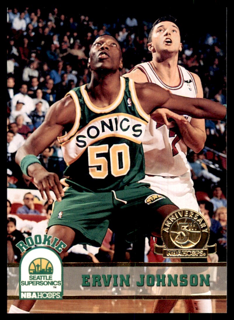 1993-94 NBA Hoops Basketball Card Ervin Johnson Seattle