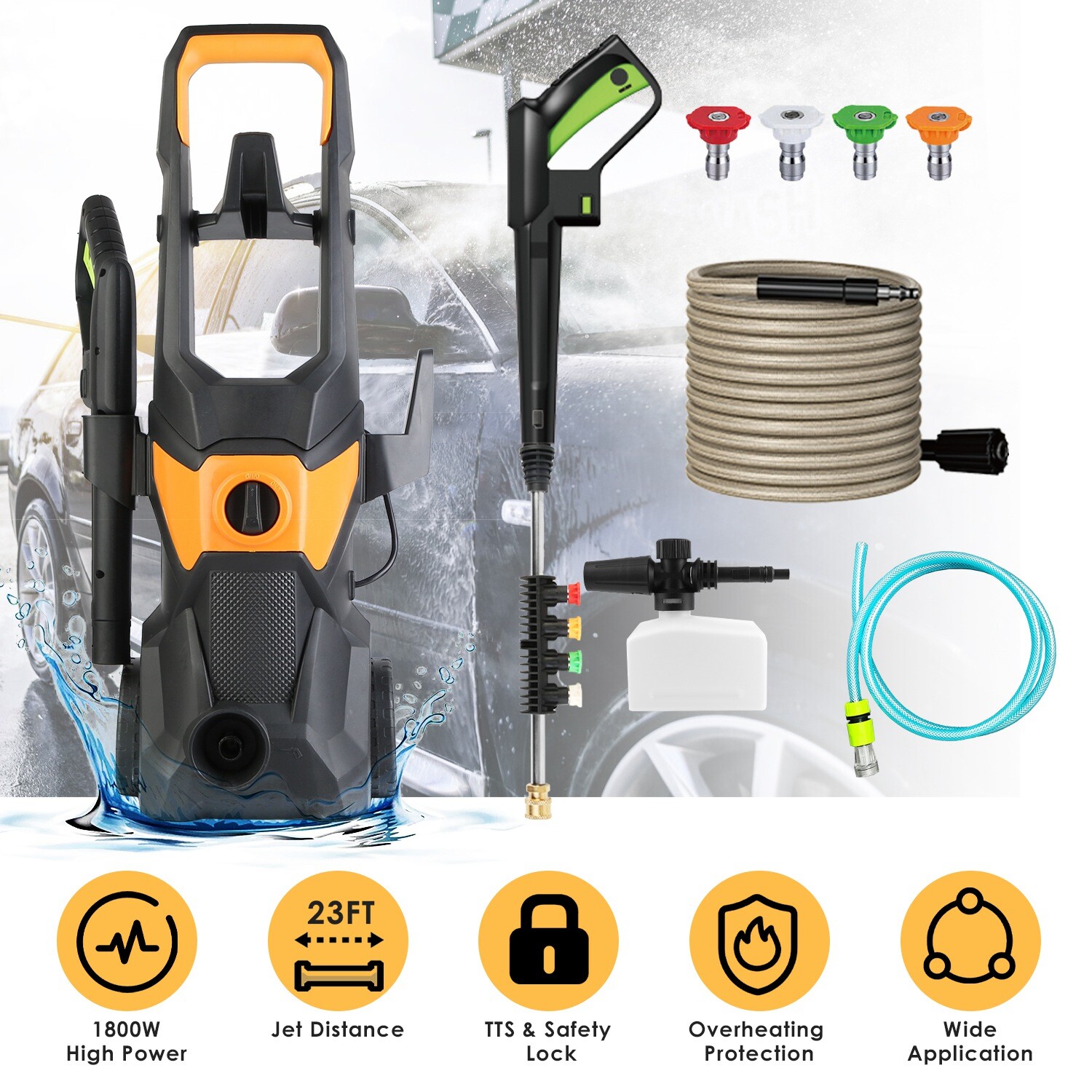 Electric High Pressure Washer 4200PSI Portable for Home RV F